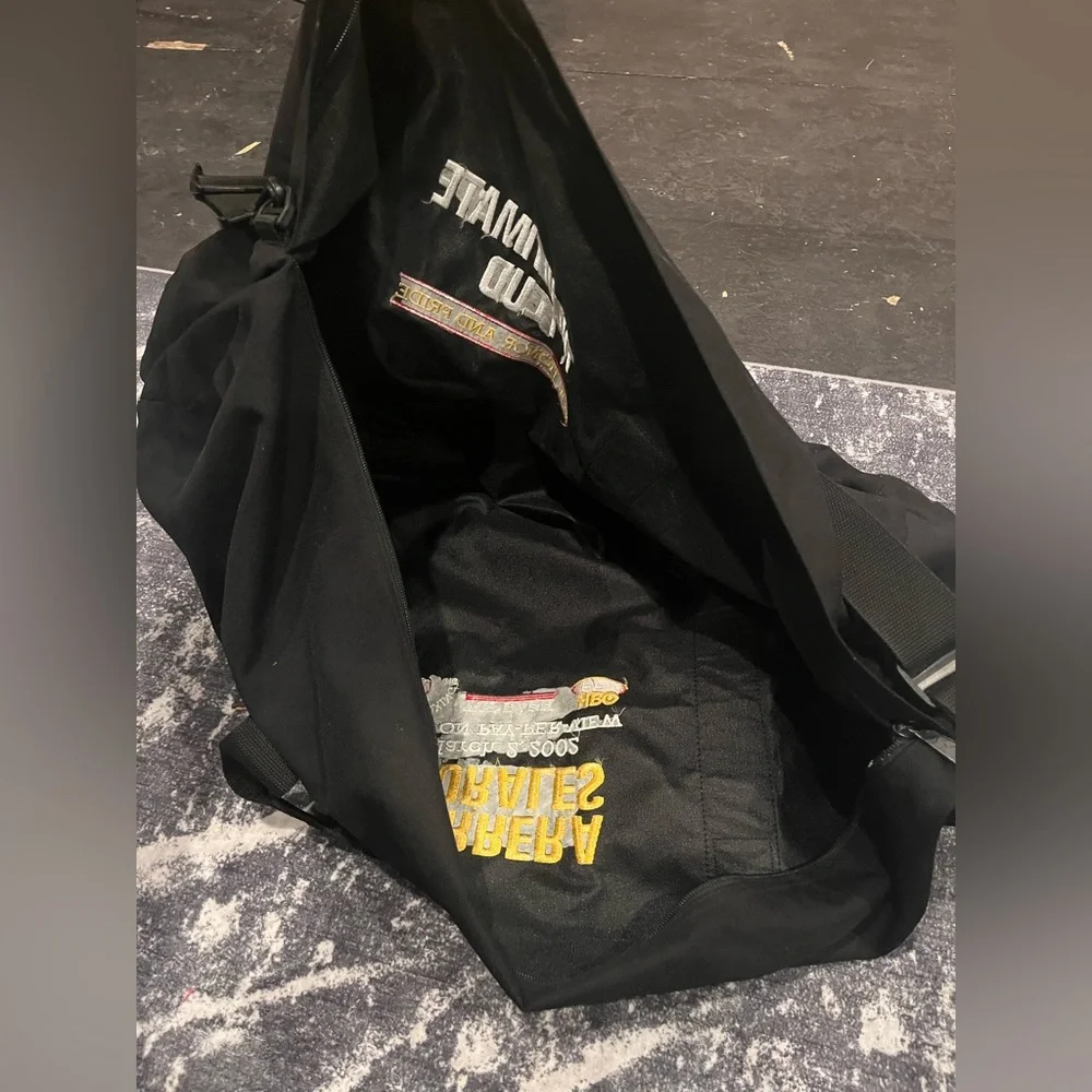 Vintage Boxing Barrera Morales Large Black Duffel Bag.